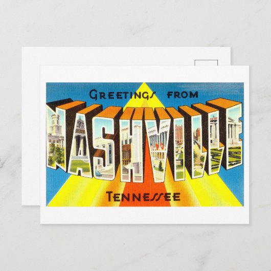 テネシー州ナッシュビルからのヴィンテージの挨拶 ポストカード (正面/裏面)
