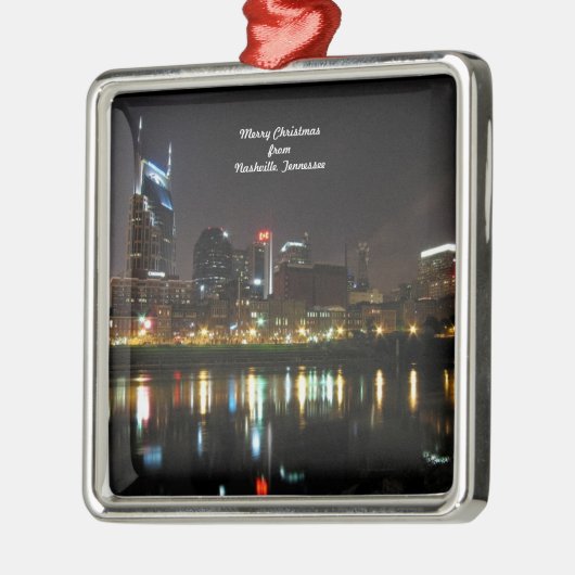 テネシー州ナッシュビルから聖降誕祭お目出度う メタルオーナメント (左)