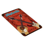 テネシー州ナッシュビルのギターヴィンテージ旅行ポスター マグネット (右側)