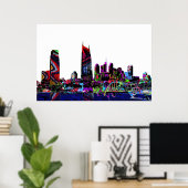 テネシー州ナッシュビルのグラフィティ ポスター (ホームオフィス)