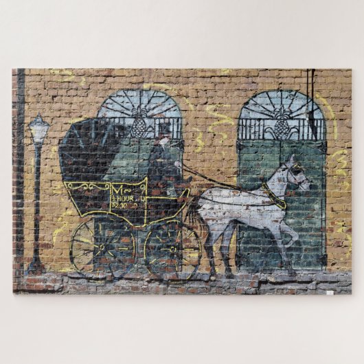 テネシー州ナッシュビルのダウンタウンの馬車の壁画 ジグソーパズル (横)