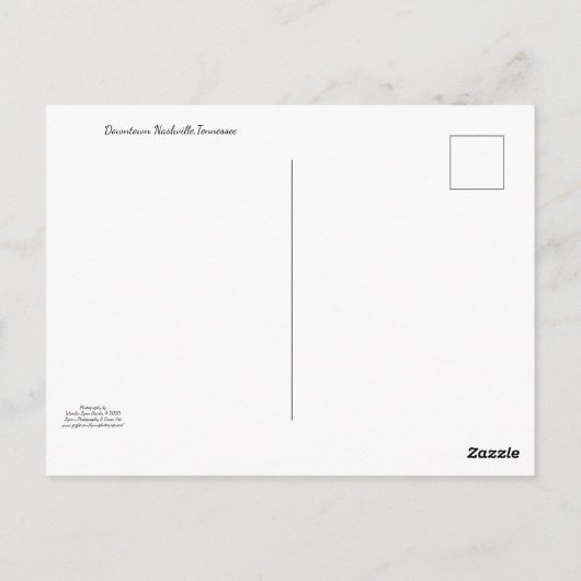 テネシー州ナッシュビルのダウンタウン – はがき (裏面)