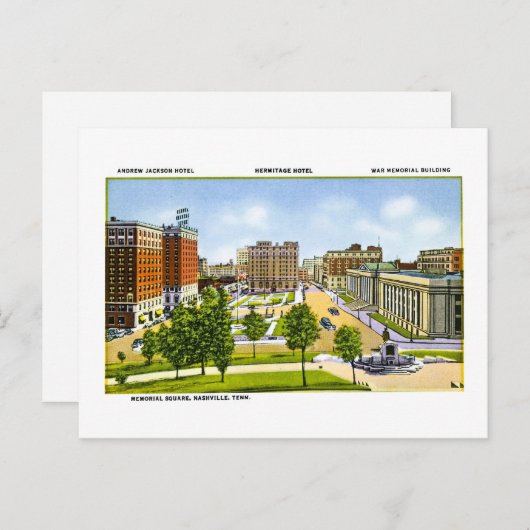 テネシー州ナッシュビルのメモリアルスクエア ポストカード (正面/裏面)
