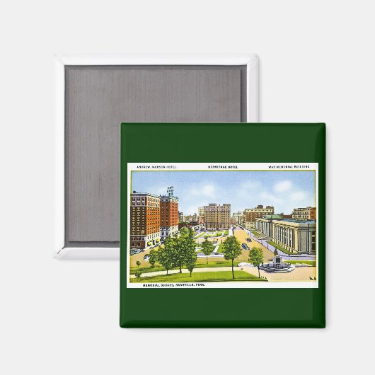 テネシー州ナッシュビルのメモリアルスクエア マグネット (正面/裏面)