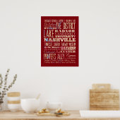 テネシー州ナッシュビルの有名な場所。 ポスター (キッチン)