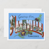 テネシー州ナッシュビルヴィンテージ大文字葉書 ポストカード (正面/裏面)