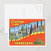 テネシー州ナッシュビルヴィンテージ大文字葉書 ポストカード (正面/裏面)