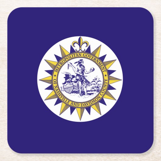 テネシー州ナッシュビル国旗 スクエアペーパーコースター (正面)