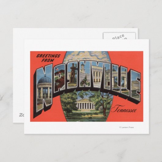 テネシー州ナッシュビル – 大文字場面2 ポストカード (正面/裏面)