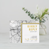 テネシー州ナッシュビル | RSVP返信 箔招待状ポストカード (立ち正面)