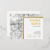 テネシー州ナッシュビル | RSVP返信 箔招待状ポストカード (正面/裏面)