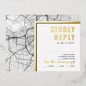 テネシー州ナッシュビル | RSVP返信 箔招待状ポストカード (正面)