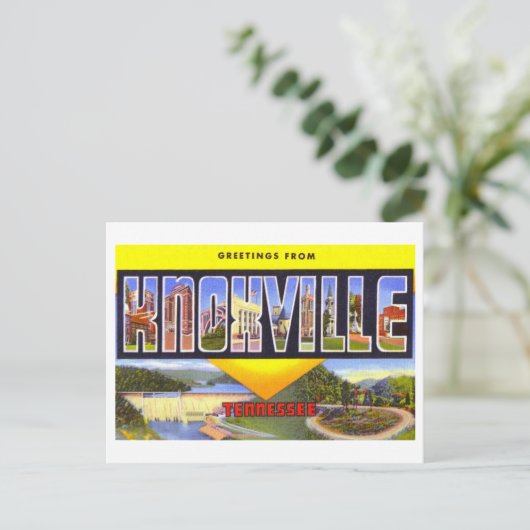 テネシー州ノックスビルからのヴィンテージ挨拶 ポストカード (スタンド正面)