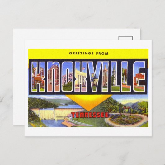 テネシー州ノックスビルからのヴィンテージ挨拶 ポストカード (正面/裏面)