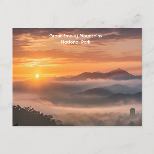 テネシー州ノックスビルから見たスモーク山脈 ポストカード (正面)