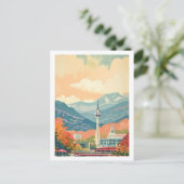 テネシー州ノックスビル絵を描の水彩画 ポストカード (スタンド正面)