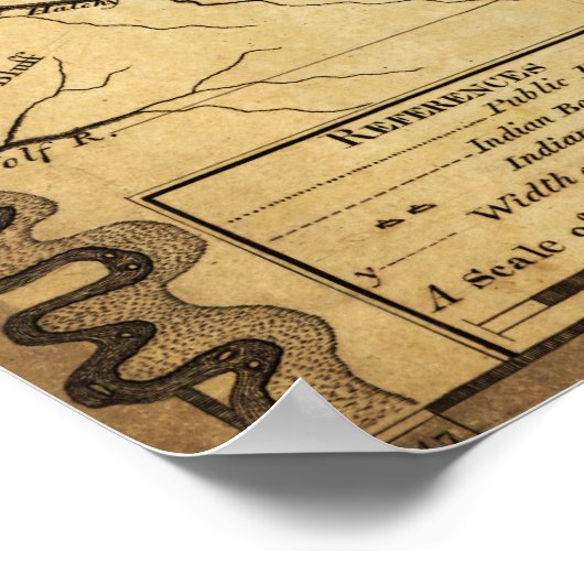 テネシー州パノラママップテネシー ポスター (角)