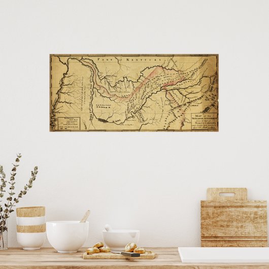 テネシー州パノラママップテネシー ポスター (キッチン)