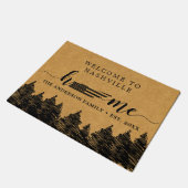 テネシー州内地図USA国旗のミニマリスト歓迎 ドアマット (アングル)