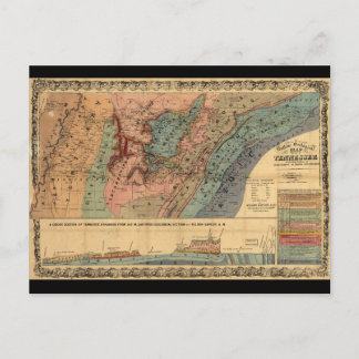テネシー州地質図(1866) ポストカード