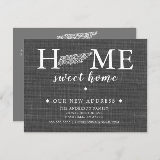 テネシー州引越しのお知らせポストカード 案内ポストカード (正面/裏面)