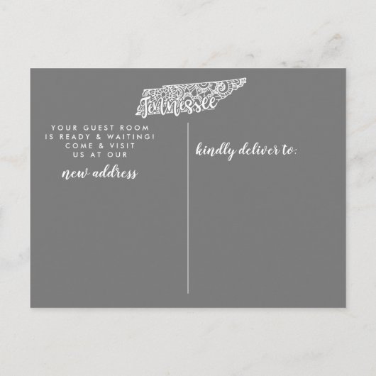 テネシー州引越しのお知らせポストカード 案内ポストカード (裏面)