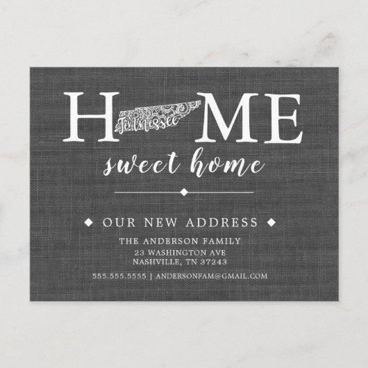 テネシー州引越しのお知らせポストカード 案内ポストカード (正面)