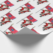 テネシー州旗を持つサンタクロース ラッピングペーパー (角)