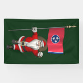 テネシー州旗を持つサンタクロース 横断幕 (横)