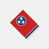 テネシー州旗を持つ愛国的な紙ナプキン スタンダードカクテルナプキン (角)