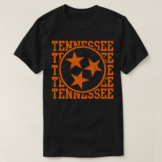 テネシー州旗グラフィック動揺して表示 Tシャツ (デザイン正面)
