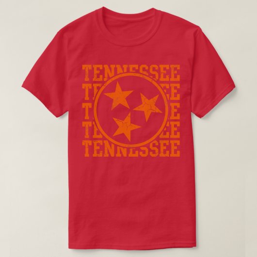 テネシー州旗グラフィック動揺して表示 Tシャツ (デザイン正面)