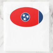 テネシー州旗デザイン 楕円形シール (バッグ)