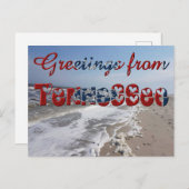 テネシー州旗ハート ポストカード (正面/裏面)