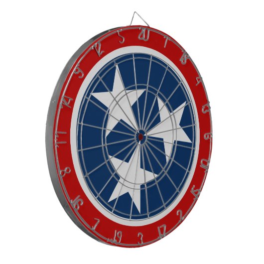 テネシー州旗ブルーホワイトスターズ ダーツボード (正面左)