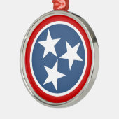 テネシー州旗ブルーホワイトスターズ メタルオーナメント (左)