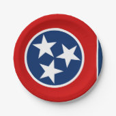 テネシー州旗プレート、パーティー、スポーツ、テネシー ペーパープレート