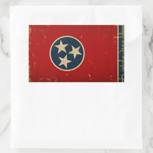 テネシー州旗ヴィンテージ 長方形シール (バッグ)