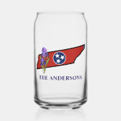 テネシー州旗州花菖蒲カスタム文字 ガラス缶 (正面)