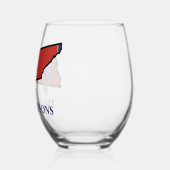 テネシー州旗州花菖蒲カスタム文字 ステムなしワイングラス (左)