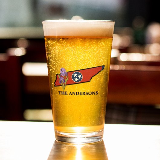 テネシー州旗州花菖蒲カスタム文字 タンブラーグラス