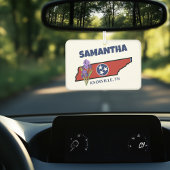 テネシー州旗&フラワーパープルアイリスカスタム文字 カーエアーフレッシュナー