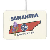 テネシー州旗&フラワーパープルアイリスカスタム文字 カーエアーフレッシュナー (裏面)