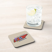 テネシー州旗&フラワーパープルアイリスカスタム文字 コースター (右側)