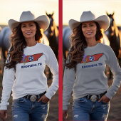 テネシー州旗&フラワーパープルアイリスカスタム文字 スウェットシャツ