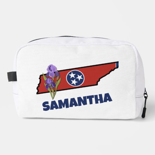 テネシー州旗&フラワーパープルアイリスカスタム文字 ドップキット (正面)