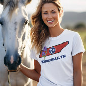 テネシー州旗&フラワーパープルアイリスカスタム文字 Tシャツ