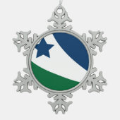 テネシー州春ヒル国旗 スノーフレークピューターオーナメント (正面)