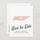 テネシー州目的地ウェディング任意の色 案内ポストカード (正面/裏面)