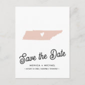 テネシー州目的地ウェディング任意の色 案内ポストカード (正面)